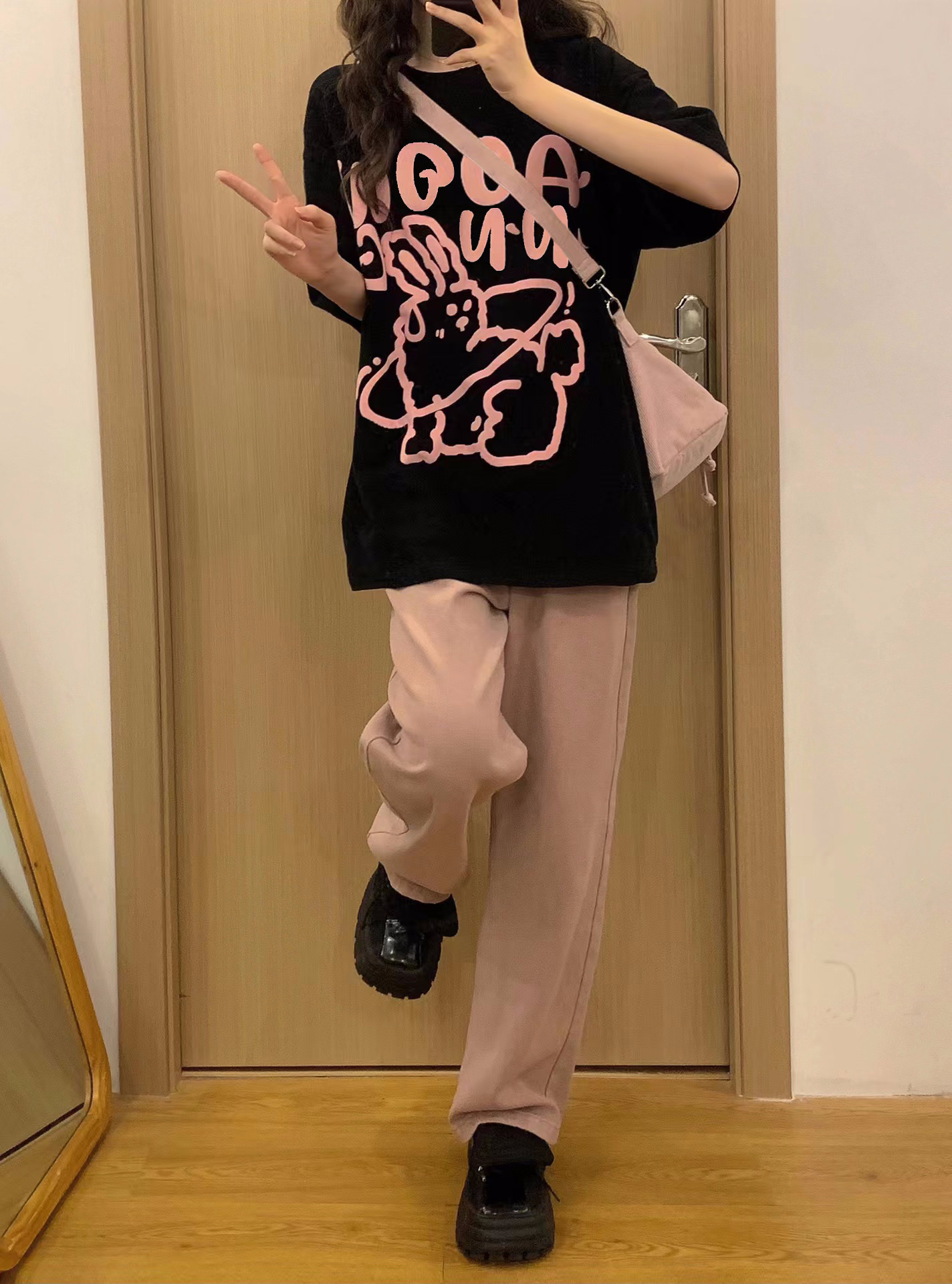 2024夏季新款韓版220克精梳純棉後包領有縫邊S-XXXL夏裝短袖T恤女