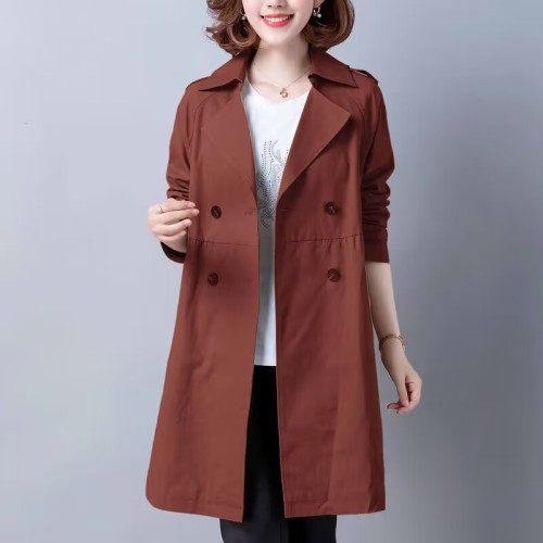2024 spring new high-end women's windbreaker coat loose small windbreaker coat women's mid-length spring and autumn