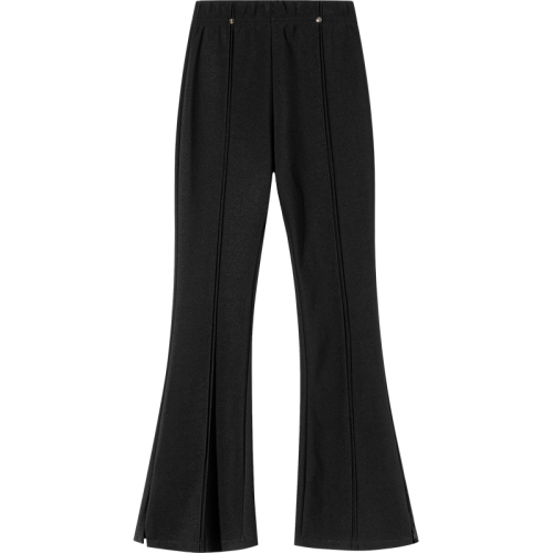 Real shot of slit flared pants for women 2024 spring new style high-waisted, slim, slim, drapey suit, slightly flared wide-leg pants