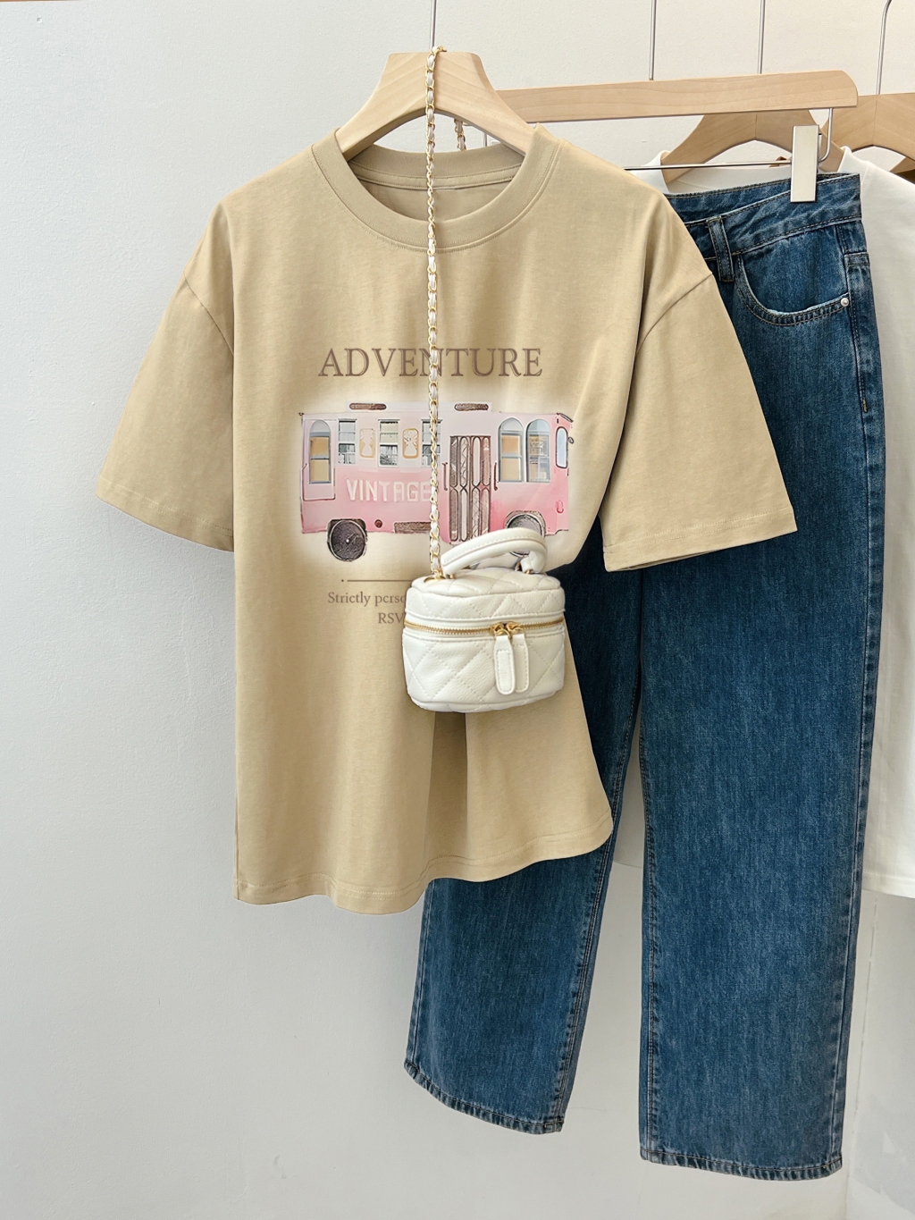 Real shot 100% cotton combed cotton printed summer short-sleeved T-shirt women's loose Korean version