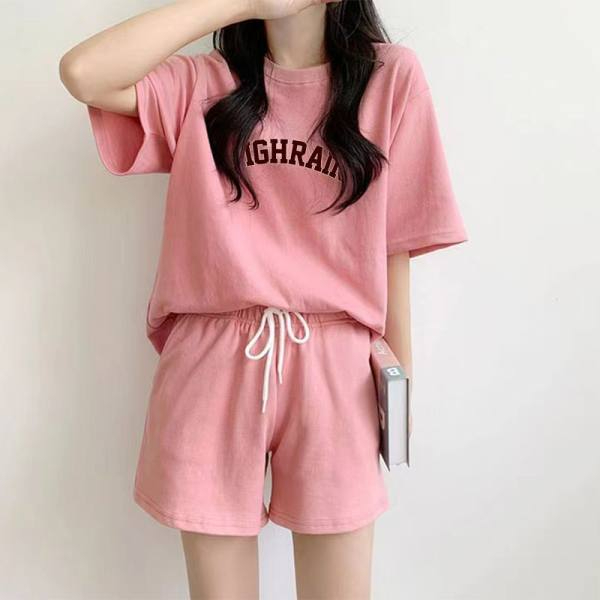 鹽系炸街運動服套裝女夏季時尚韓版寬鬆顯瘦休閒兩件套ins潮