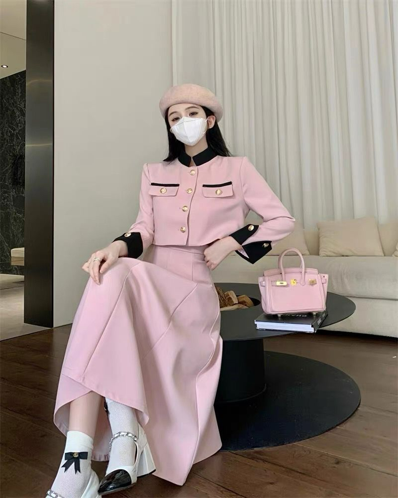 French style small fragrance high-end two-piece set for women 2024 spring and summer new temperament high-end celebrity skirt suit