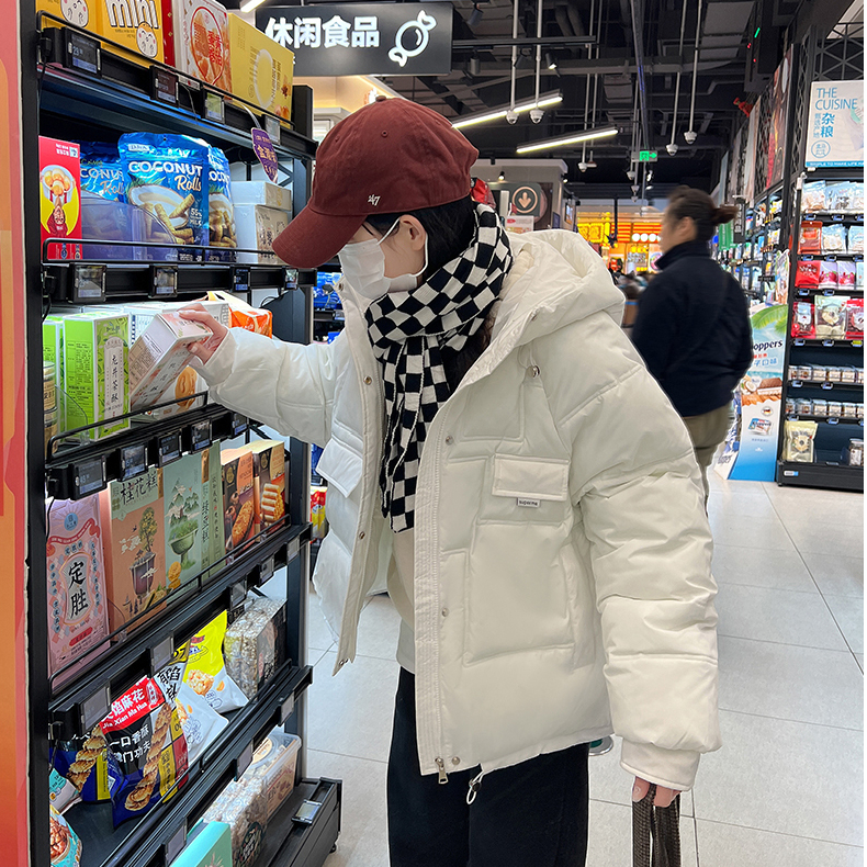 2024 Korean version versatile down cotton coat for women winter Korean version loose cotton coat short design thickened cotton jacket