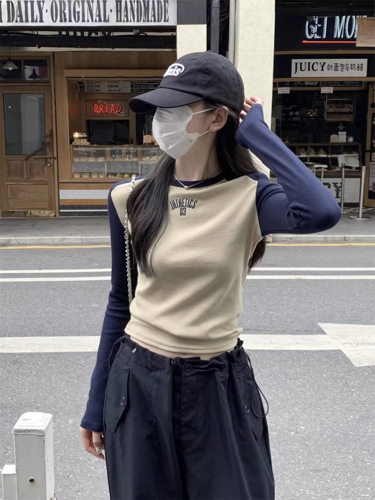 2024韓版百搭長袖T恤女裝初秋上衣新款春秋