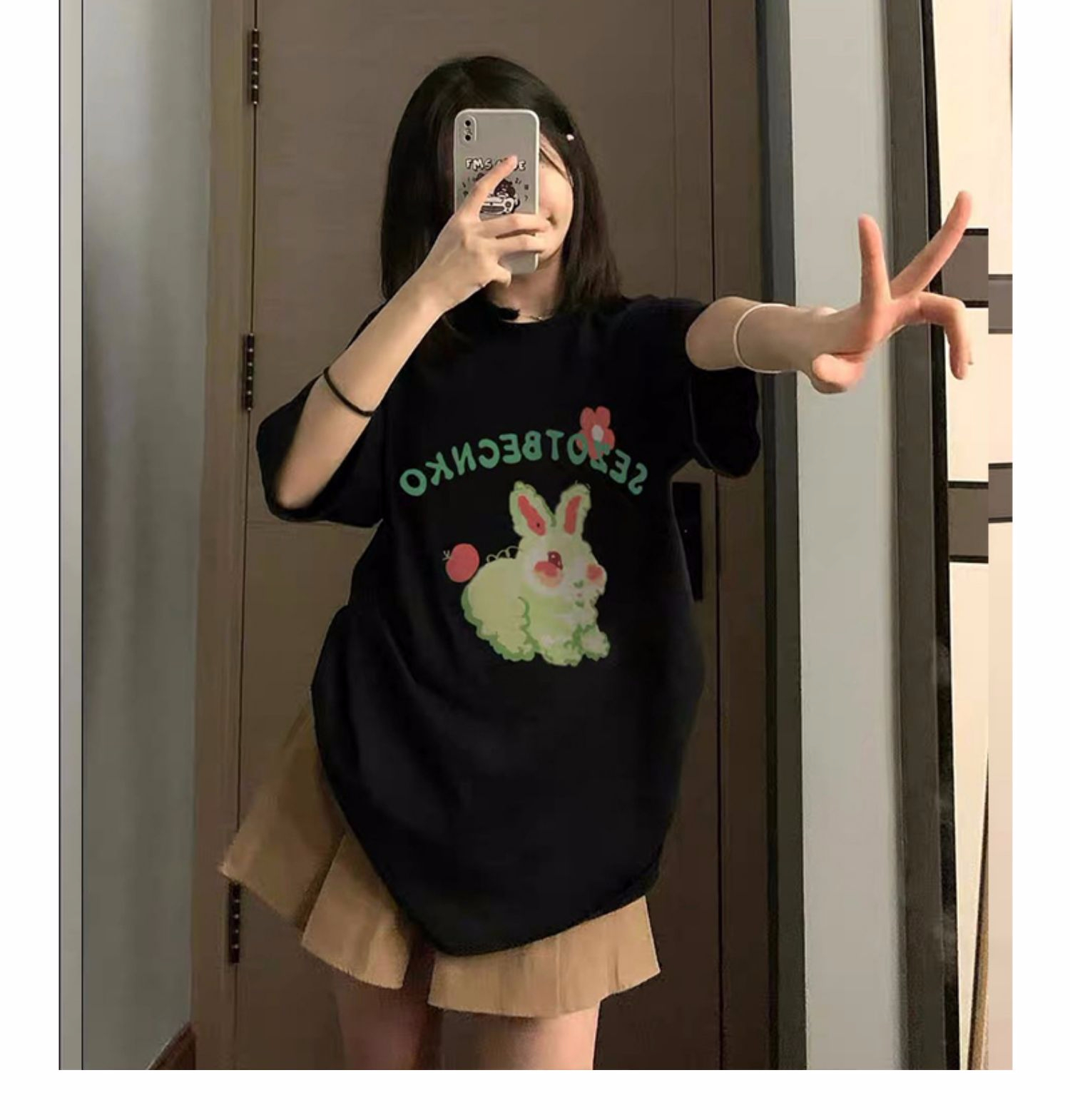 2024 new summer Korean style 220g combed cotton back collar with seamed edge S-XXXL summer short-sleeved T-shirt for women
