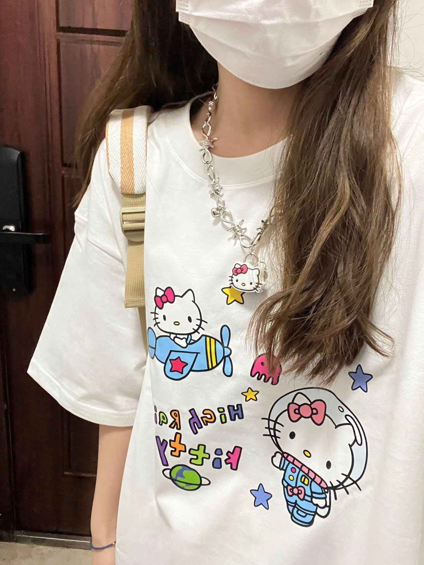 2024 new summer Korean style 220g combed cotton back collar with seamed edge S-XXXL summer short-sleeved T-shirt for women