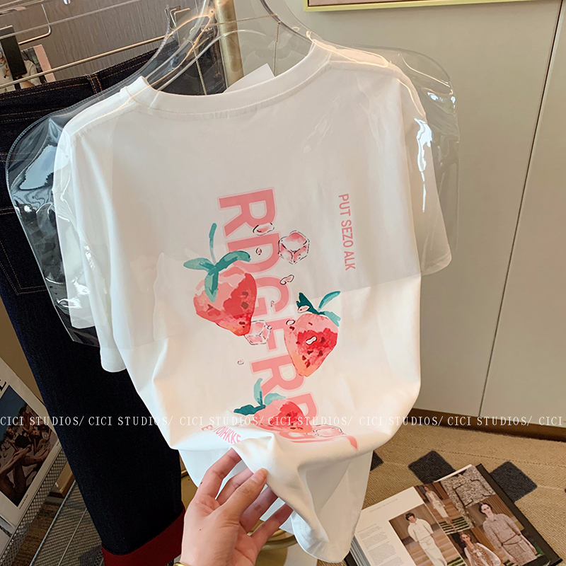 2024夏季新款韓版220克/精梳純棉後包領 有縫邊S-XXXL夏裝短袖T恤