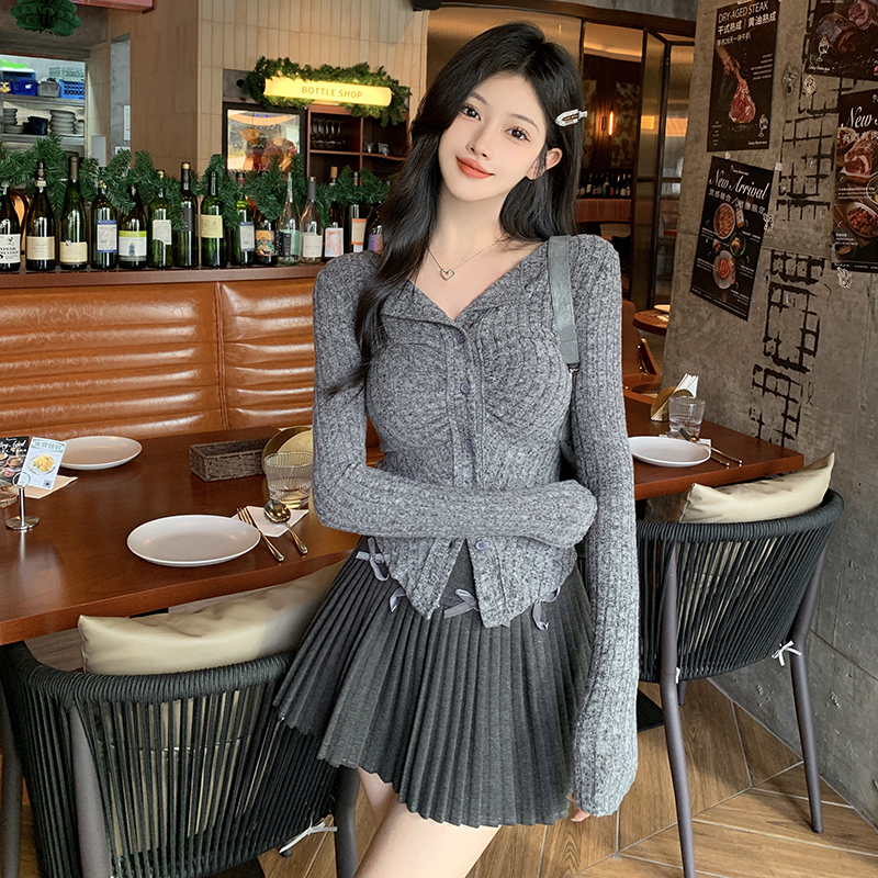 Large Size Knitted Cardigan 2024 Spring New Women's Clothes Fat mm Irregular Pure Desire Hot Girl Slim Slim Top