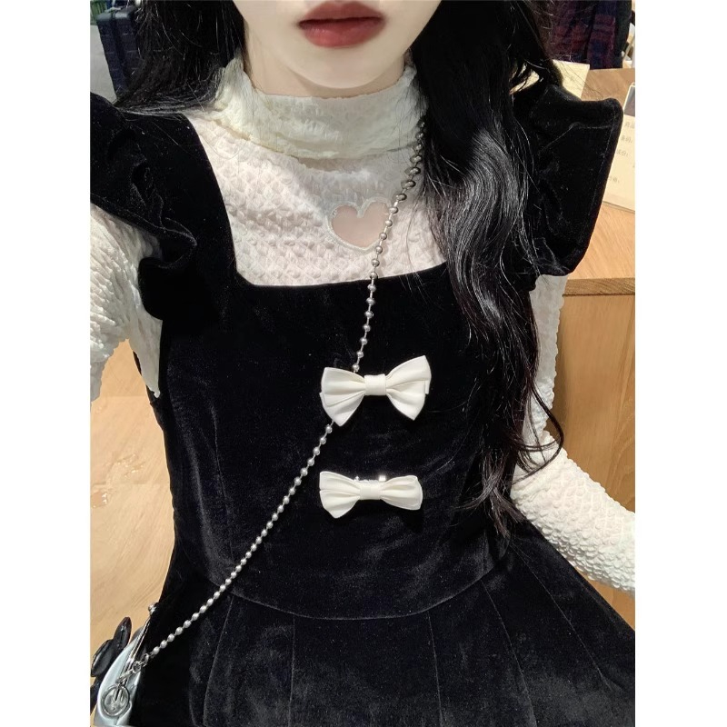 Spring and Autumn Women's French Platycodon Dress Breast Style College Style Two-piece Suit Skirt Korean Drama Skirt