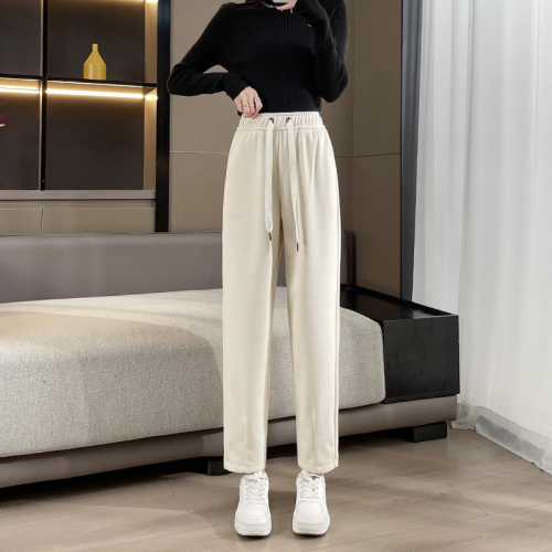 Real shot #Versatile loose harem pants for women spring new straight high waist slim nine-point casual pants for women