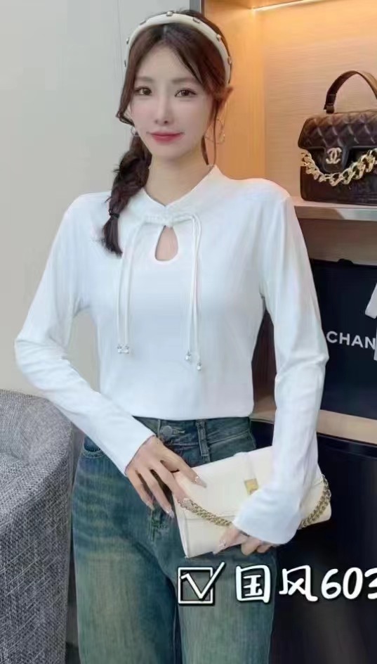 2024 Spring New National Fashion Slim Retro Button Chinese Shirt Versatile Temperament Top
