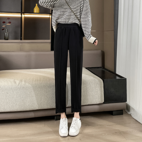 Actual shot#High-waisted loose harem pants for women, new spring versatile slimming straight casual small-legged pants for women