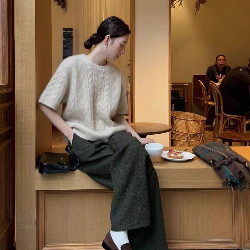 秋季年新款設計感小眾高級輕熟御姐軟糯麻花百搭女