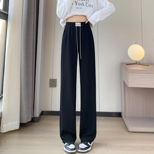 Wide-leg pants for women with high waist and drape. 2023 new pear-shaped body suits. Narrow straight-leg pants for women.