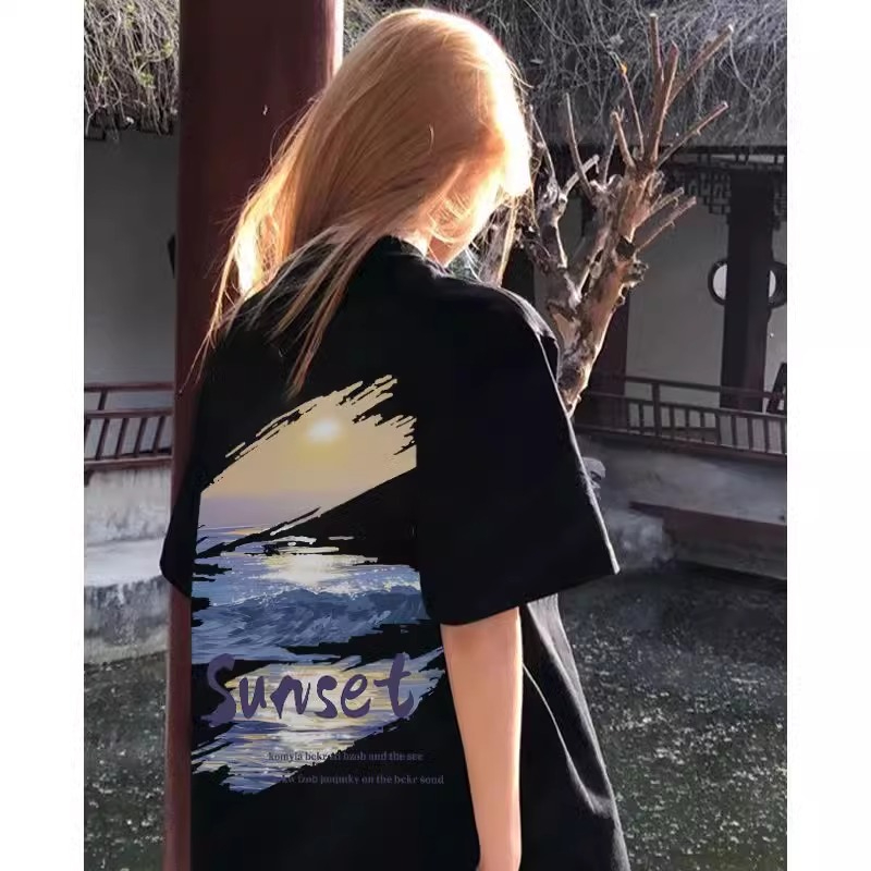 雙紗250克歐美式oversize復古高街小眾韓版小個子短袖