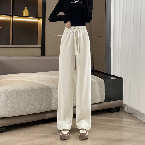 Actual shot#show tall and slim versatile wide-leg casual pants for women 2024 new loose straight high-waisted trousers for women