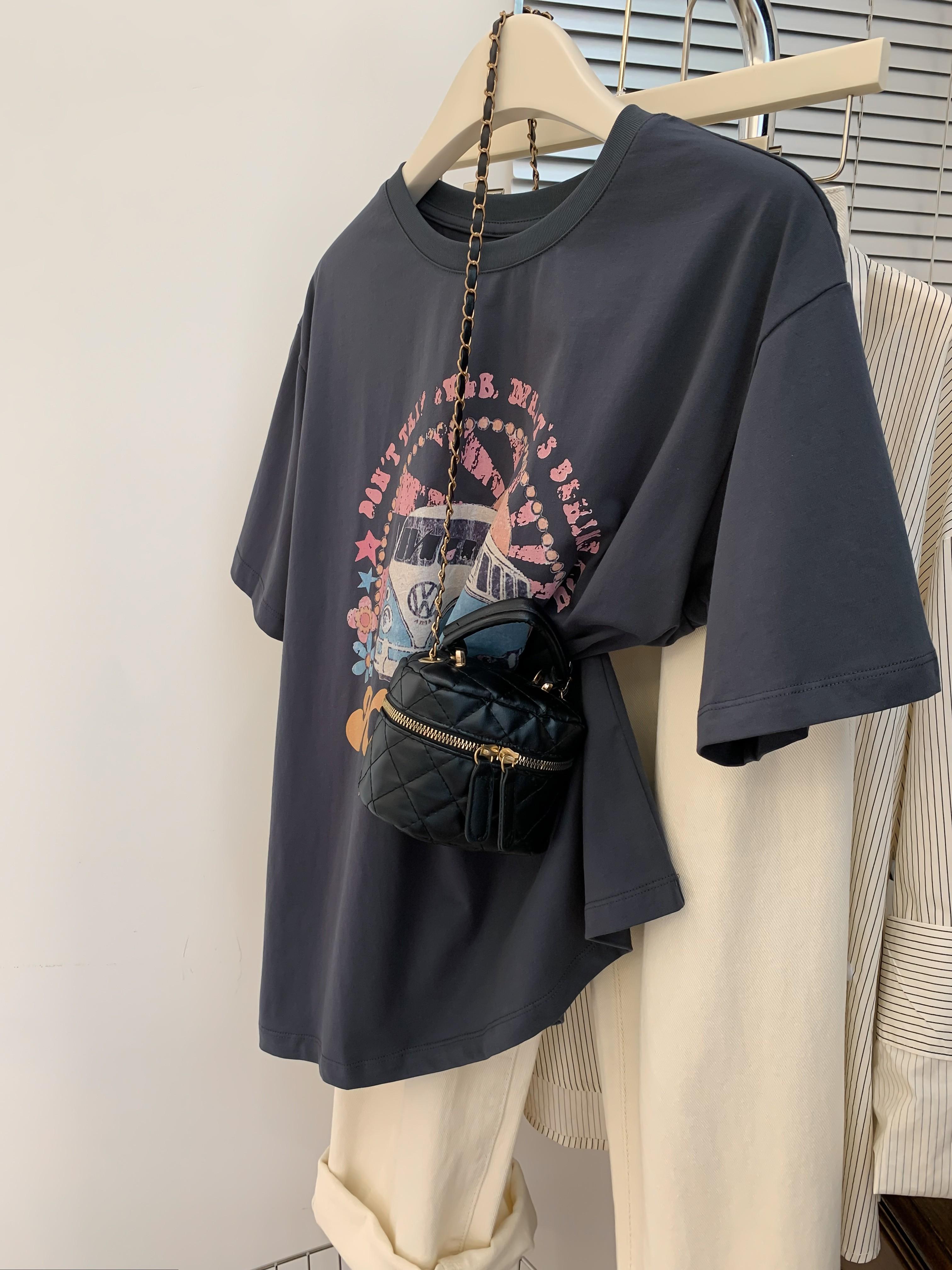 2024春夏新款重磅/精梳純棉 後包領 有縫邊 S-XXXL 夏裝短袖T恤女