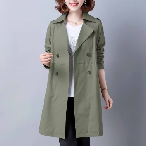 2024 spring new high-end women's windbreaker coat loose small windbreaker coat women's mid-length spring and autumn