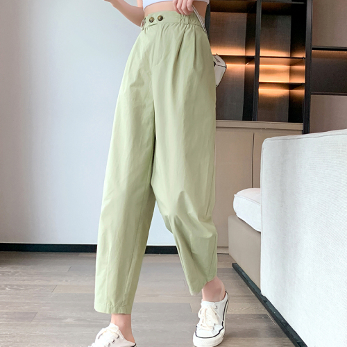 Real shot of Tencel cotton carrot pants for women in summer thin loose harem pants ice silk bloomers high waist nine-point casual pants