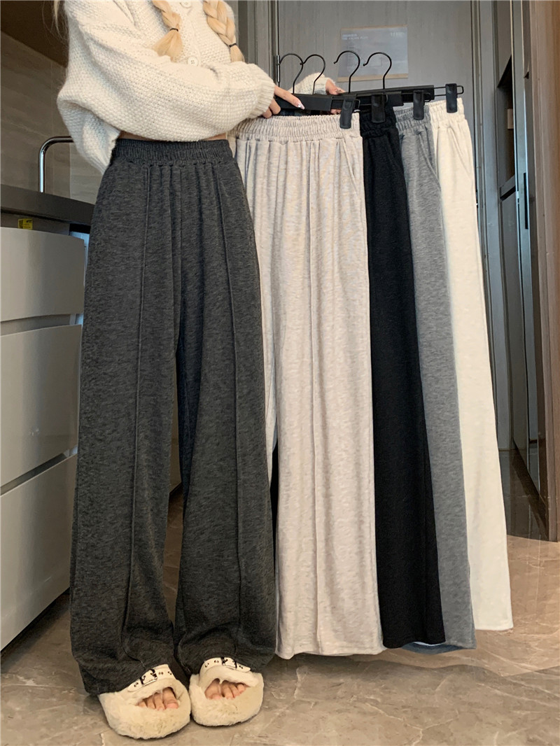 Real shots~Spring style~Lazy style casual pants, slimming, loose wide-leg trousers, drapey floor-length pants