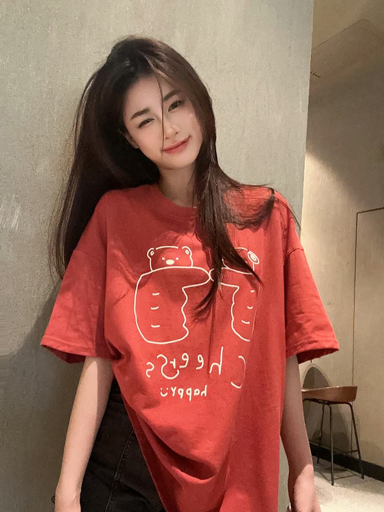 原創~實拍~印花純棉短袖T恤女印花半袖上衣