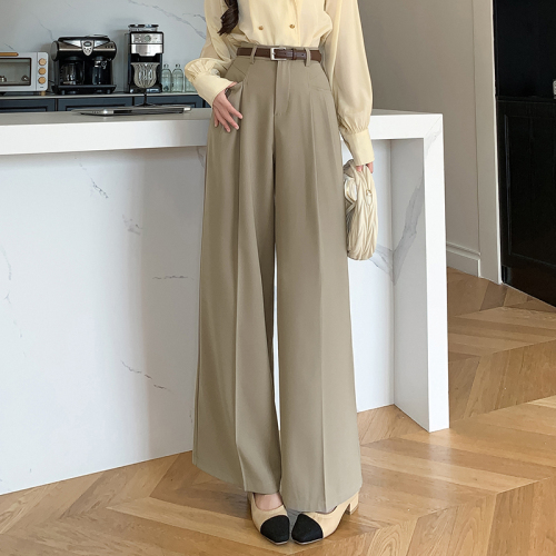 2024 Spring and Summer New Professional Workwear Casual Suit Pants Women's New Drapey Trousers Commuting High Waisted Wide Leg Pants