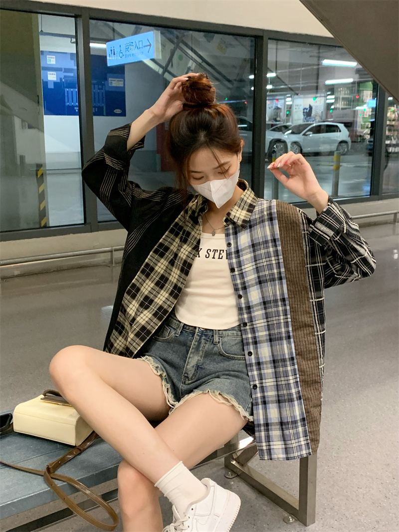 條紋襯衫女夏季設計感小眾寬鬆氣質襯衣薄款開衫別致上衣