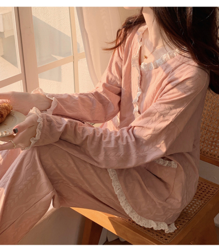 Internet celebrity ins style pajamas women's long-sleeved trousers 2024 Korean version spring and autumn new home wear official picture