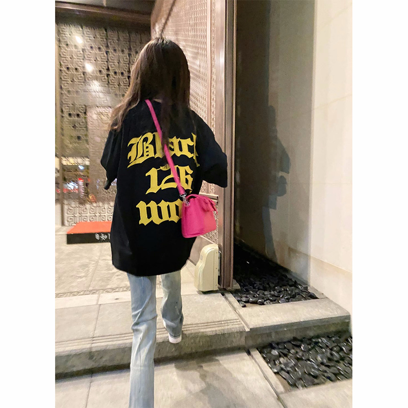 2024夏季新款韓版220克精梳純棉後包領有縫邊S-XXXL夏裝短袖T恤女