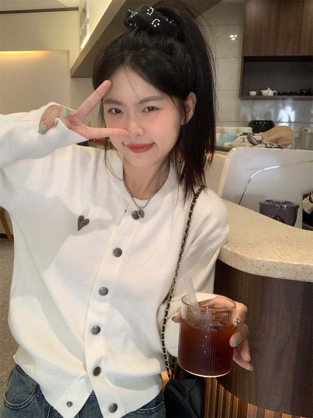 實拍  早春毛衣外套開衫薄款立領慵懶風針織長袖上衣女