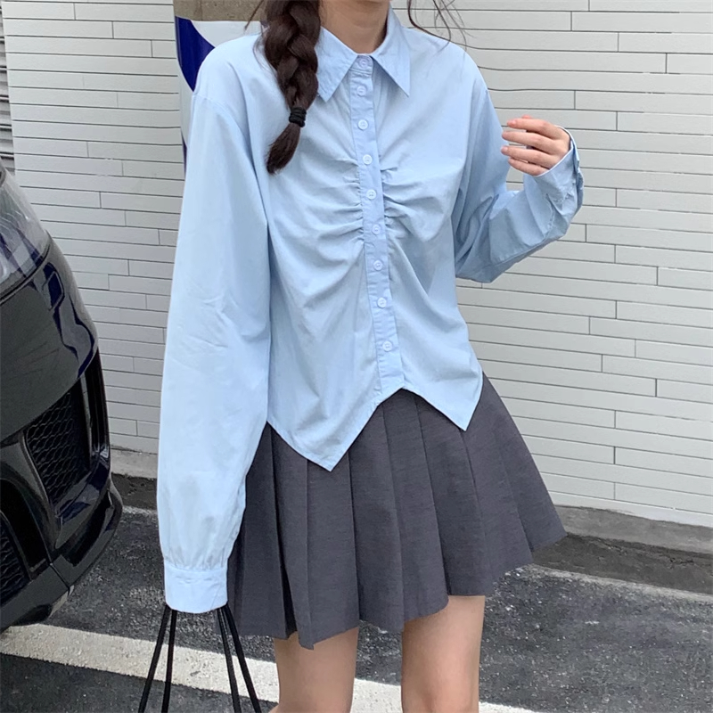 Real shot French inner shirt for women 2024 new design niche long-sleeved shirt chic top