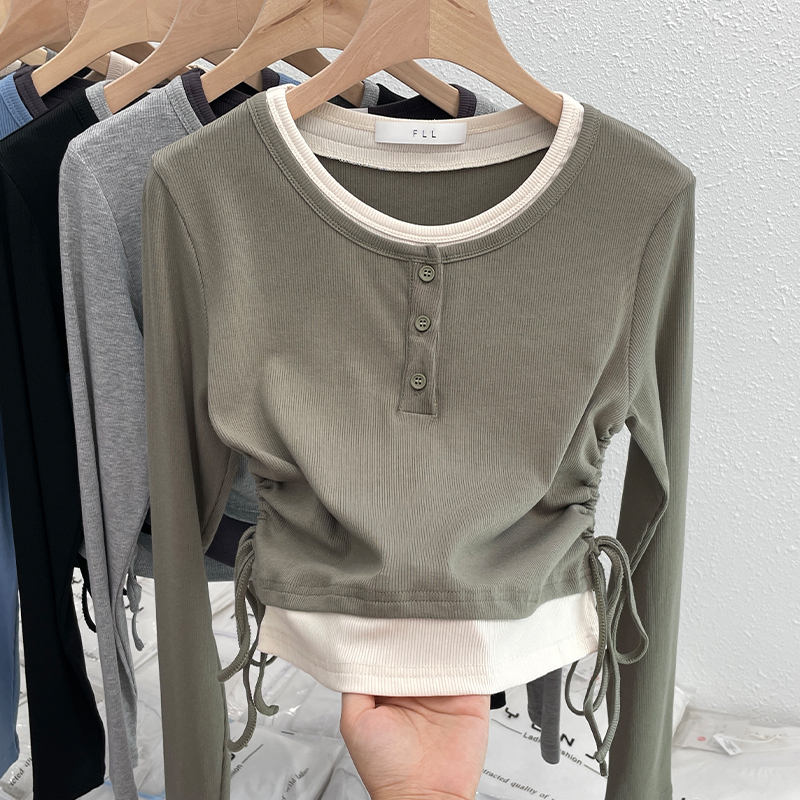 40 count 92 cotton 8 spandex quality large size women's tops design bottoming long-sleeved T-shirt for women M-4XL