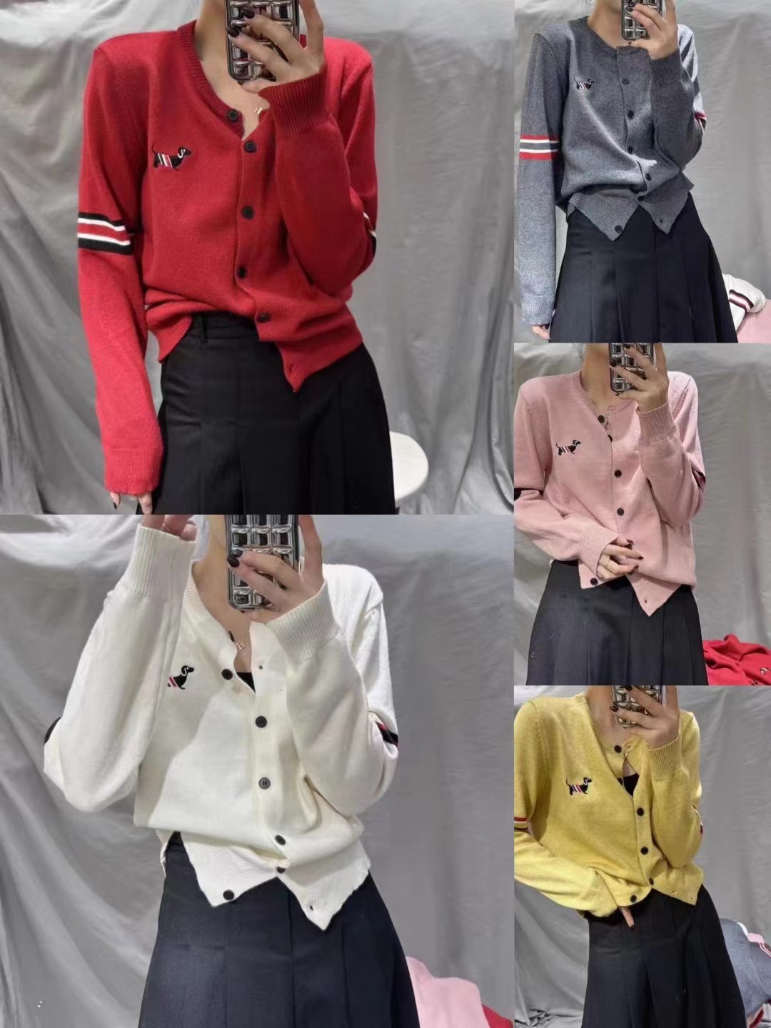 European authentic new design casual versatile striped long-sleeved versatile cashmere knitted cardigan jacket