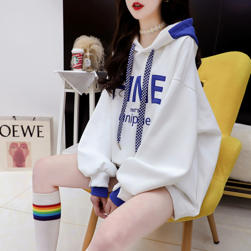 Official picture 2024 spring 25 cotton thin design color insert embroidery hooded sweatshirt for women