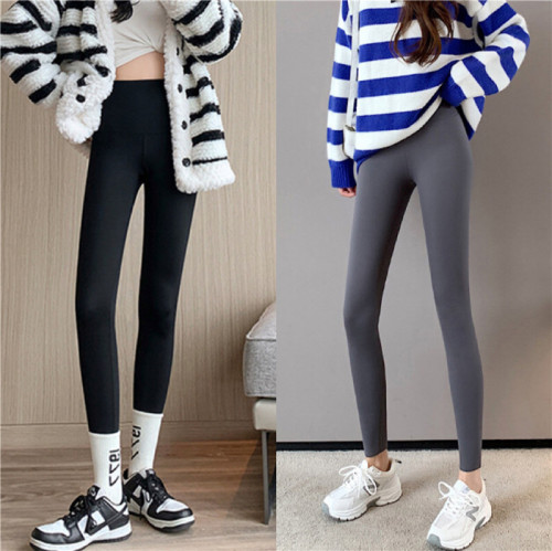 Actual price~Autumn and winter thickened plus velvet large size leggings sherpa high waist warm belly shark pants fat m