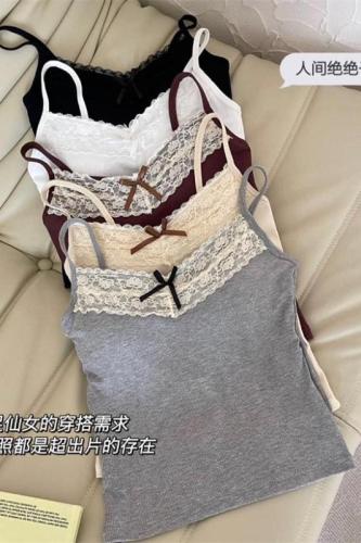 Actual price ~ original quality lace camisole large size fixed one-piece coaster outer top