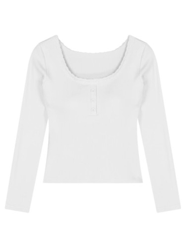 Design niche lace splicing long-sleeved T-shirt for women in spring, autumn and winter slim-fitting short plus velvet inner warm tops