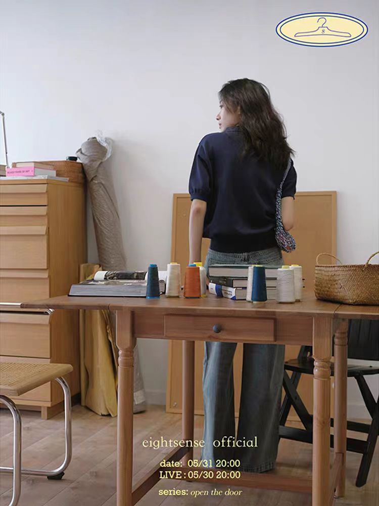 藏藍色冰絲針織polo衫正肩短袖t恤女夏季薄款法式高級感翻領上衣