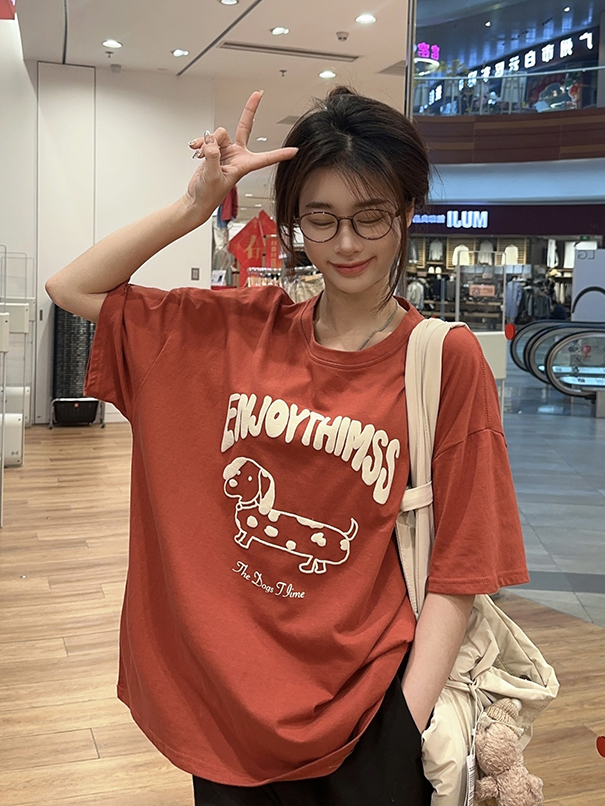 原創~實拍~發泡印花純棉短袖T恤女印花半袖上衣