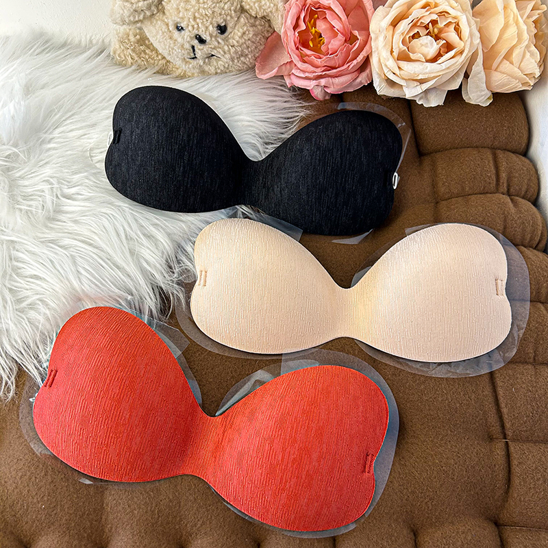Real shot~Silicone invisible red breast patch, small breast push-up wedding dress support, non-slip dress, seamless breast patch