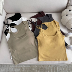 Actual price ~ Simple and unique hollow design, versatile vest, slimming, fixed one-piece coaster, inner top