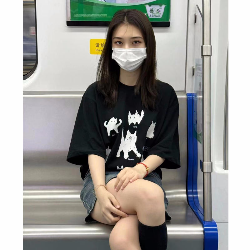 2024年春夏新款 220克/精梳純棉後包領有縫邊S-XXXL夏裝短袖T恤女