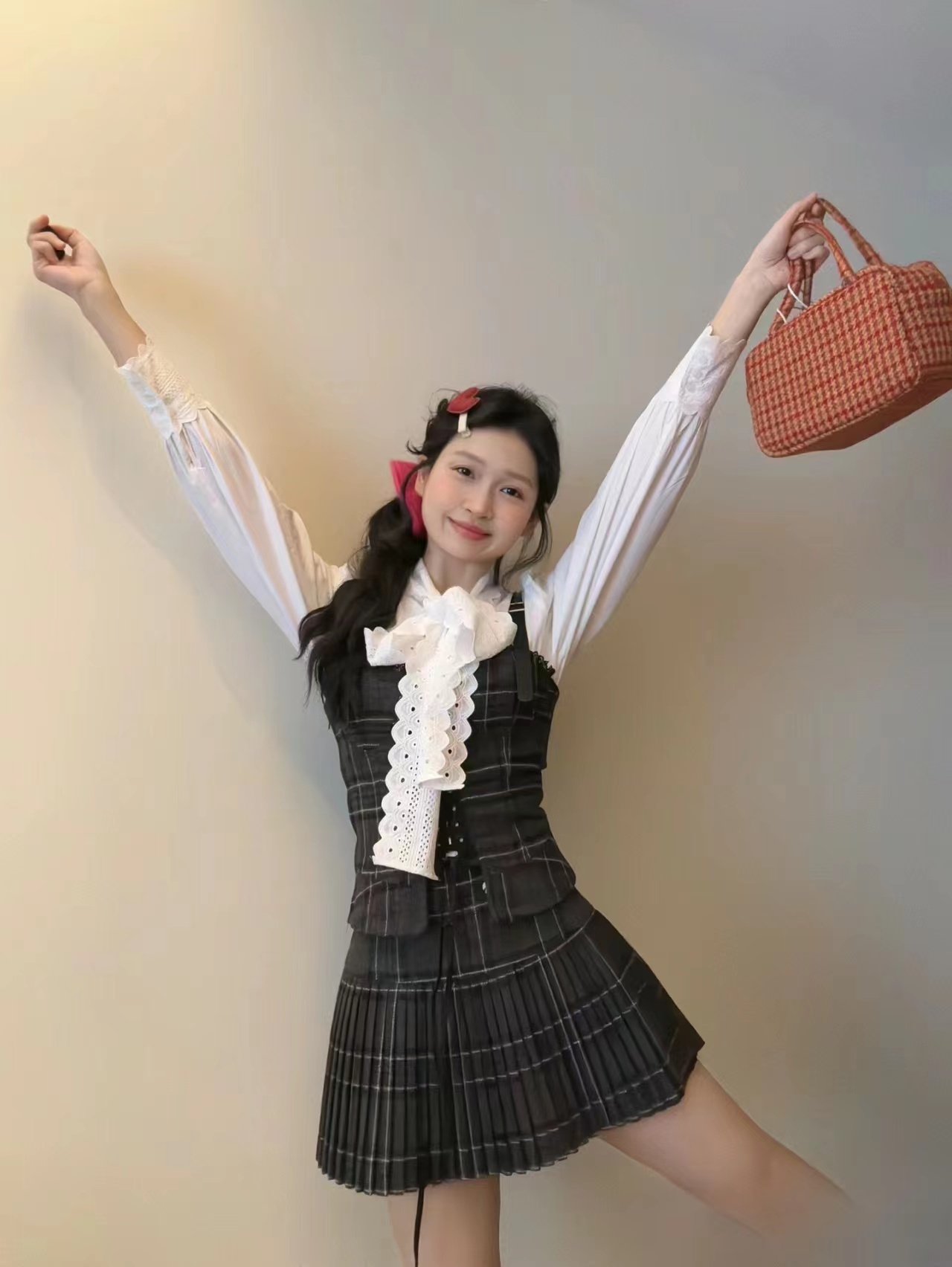 春季裝搭配一整套鹽系小香風襯衫半身裙兩件套裝裙韓劇穿搭女裝