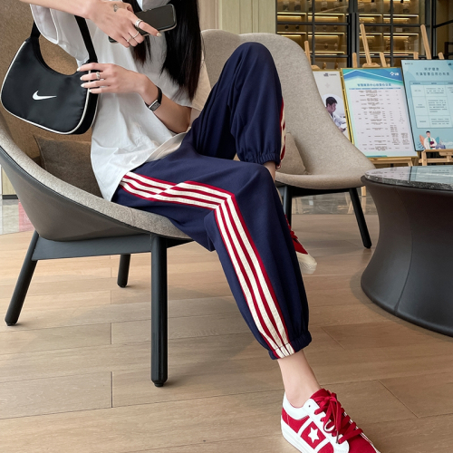 Official Website# Women's Sports Pants Spring and Autumn Thin High Waisted Loose Casual Harem Wide Legs and Foot Casual Sweatpants