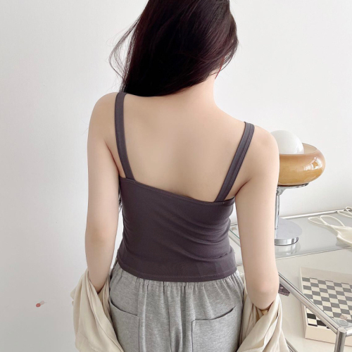 Actual price~Solid color versatile fixed coaster beautiful back vest simple slim slimming six-color outer top