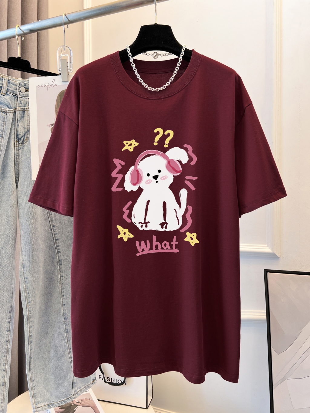 實拍 100%棉精梳純棉 印花夏裝短袖T恤女寬鬆韓版