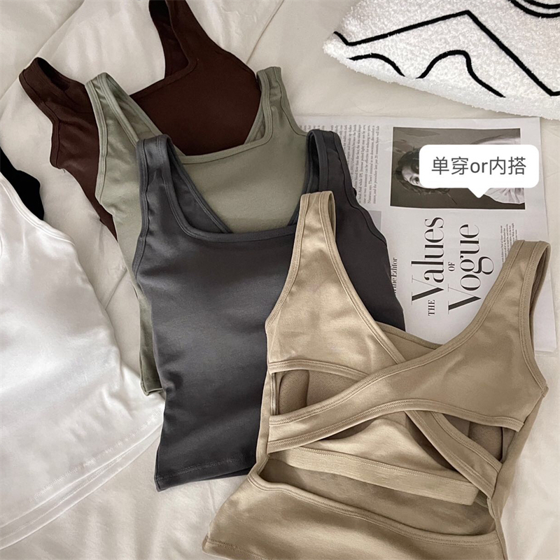 Price~ Versatile outer wear, beautiful back vest, slimming back hollow design, built-in breast pad underwear for women