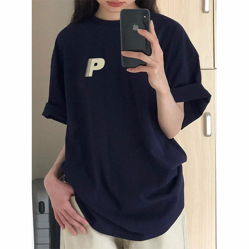 2024年春夏新款 220克/精梳純棉後包領有縫邊S-XXXL夏裝短袖T恤女