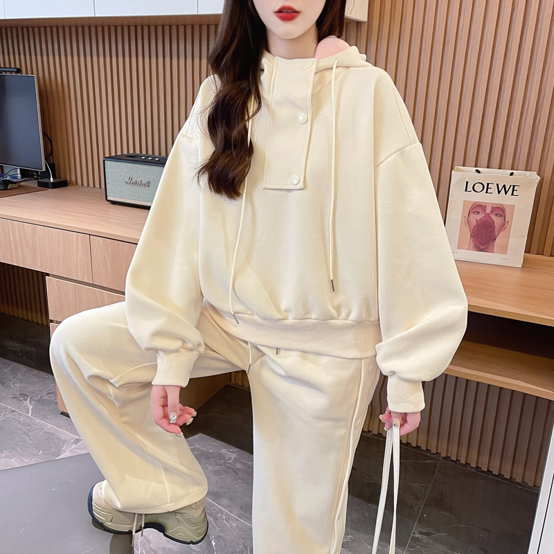 實拍-2024春裝原版提花複合380克大碼300斤高級兩件套套裝女