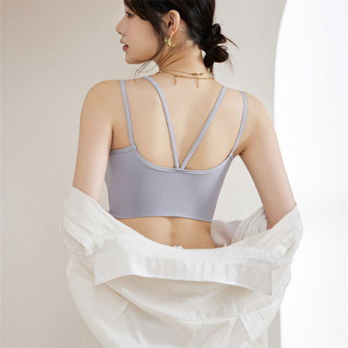 Actual price ~ Thin, traceless small breast push-up underwear, fixed all-in-one coaster, ice silk beautiful back camisole